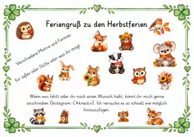Vorschau - Anderer Materialtyp - Feriengruß Herbst - Schöne Überraschung für deine Schüler - Deckblatt
