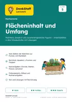 Vorschau - Arbeitsblätter - Flächeninhalt und Umfang Rechteck Klasse 5 - Deckblatt