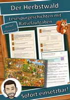 Vorschau - Mal- und Bastelvorlagen - Der Herbstwald – Lesespurgeschichte mit Rätselaufgaben (Klasse 3) - Deckblatt