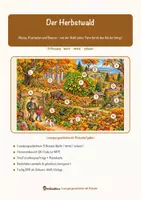 Vorschau - Mal- und Bastelvorlagen - Der Herbstwald – Lesespurgeschichte mit Rätselaufgaben (Klasse 3) - Seite 1