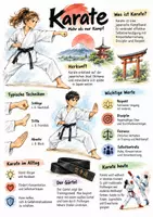 Vorschau - Arbeitsblätter - Lernplakat + Arbeitsblätter zum Thema "Karate" + Lösung & MP3 + Mindmap + Infografik - Seite 1