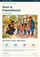 Vorschau - Stundenentwürfe - Post & Paketdienst in der Kita – 18 Angebote, Bildkarten & Vorlagen für 3–6 Jahre - Deckblatt