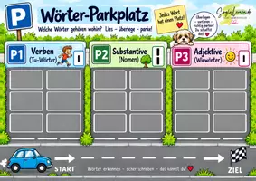 Vorschau - Fördermaterial/Inklusion - Wörter-Parkplatz: Wortarten erkennen, Groß- und Kleinschreibung üben; - Seite 2