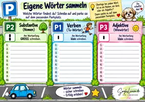 Vorschau - Fördermaterial/Inklusion - Wörter-Parkplatz: Wortarten erkennen, Groß- und Kleinschreibung üben; - Seite 3