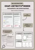 Vorschau - Arbeitsblätter - Digitale Grundbildung, Medienbildung: Chatdetektiv*innen - Fantasieprofil und Detektivauftrag - Was verrät dieses Profil? - Deckblatt
