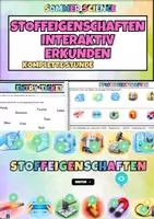 Vorschau - Stundenentwürfe - Stoffeigenschaften Chemie – komplette Unterrichtsstunde mit interaktivem Teil | Arbeitsblatt & Übungen Klasse 8/9 - Deckblatt