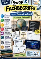 Vorschau - Arbeitsblätter - 🌍 14 FACHBEGRIFFE | Reiseziele weltweit | Karteikarten + Wortspeicher + Swap It Klassensatz + Übungsblatt + Test A/B + Lösungen + Smartboard-Quiz 🎮 - Deckblatt