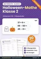 Vorschau - Arbeitsblätter - Halloween-Mathe Klasse 2 – Übungsheft Zahlenraum 100 mit Lösungen - Deckblatt