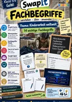 Vorschau - Arbeitsblätter - 🌍 14 FACHBEGRIFFE | Kinderarbeit weltweit | Karteikarten + Wortspeicher + Swap It Klassensatz + Übungsblatt + Test A/B + Lösungen + Smartboard-Quiz 🎮 - Deckblatt