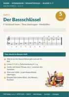 Vorschau - Arbeitsblätter - Bassschlüssel lesen – Musik Klasse 6/7 - Seite 1