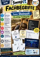 Vorschau - Arbeitsblätter - 🪨 14 FACHBEGRIFFE | Steinzeit | Karteikarten + Wortspeicher + Swap It Klassensatz + Übungsblatt + Test A/B + Lösungen + Smartboard-Quiz 🎮 - Deckblatt
