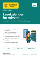 Vorschau - Arbeitsblätter - Adventskalender Lesen Klasse 2/3: 24 Texte - Deckblatt