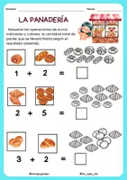 Vista previa - Hojas de trabajo - Pienso, Cuento y Resuelvo: Infantil (Problemas matematicos) - página 2
