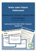 Vorschau - Stationenlernen - Wahr oder Falsch Halloween Leseförderung Sachunterricht 3-6 - Deckblatt