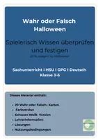 Vorschau - Stationenlernen - Wahr oder Falsch Halloween Leseförderung Sachunterricht 3-6 - Seite 1