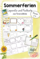 Vorschau - Arbeitsblätter - Sommerferien Rückblick: Leporello und Postkarte (Kl.2-4) - Deckblatt