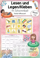 Vorschau - Arbeitsblätter - Lesen und Legen/Kleben: Im Schwimmbad/Sommer (Kl.1-2) - Deckblatt