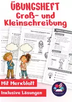 Vorschau - Arbeitsblätter - Groß- und Kleinschreibung - Übungsheft & Merkblatt | Deutsch Klasse 3, 4 & 5 - Deckblatt