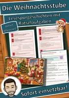 Vorschau - Arbeitsblätter - Die Weihnachtsstube – Lesespurgeschichte mit Rätselaufgaben (Klasse 3) - Deckblatt