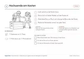 Vorschau - Stationenlernen - Sport: Rolle vorwärts und Hockwende, zwei Stationskarten Turnen - Seite 1
