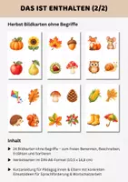 Vorschau - Bildkarten - Herbst Bildkarten für Kita & Vorschule | 24 Bilderkarten mit & ohne Begriffe | Sprachförderung & Wortschatz Herbst - Seite 2