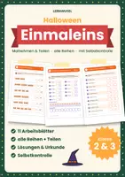 Vorschau - Arbeitsblätter - Halloween Einmaleins üben Klasse 2/3 - Deckblatt