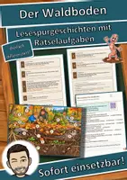 Vorschau - Arbeitsblätter - Der Waldboden – Lesespurgeschichte mit Rätselaufgaben (Klasse 3) - Deckblatt