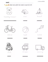 Vista previa - Hojas de trabajo - UK My Toys ESL Vocabulary Worksheets Cut and Paste Activities Years 1-2 - página 2