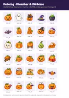 Vorschau - selbst erstellte Cliparts/Grafiken - 300 Halloween-Cliparts: Mega-Paket mit allen 10 Cartoon-Sets (PNG, transparent) - Seite 1