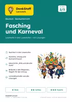 Vorschau - Arbeitsblätter - Fasching Lesetexte Klasse 2/3 in 3 Stufen - Deckblatt