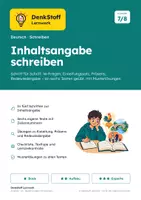 Vorschau - Arbeitsblätter - Inhaltsangabe schreiben Klasse 7/8 üben - Deckblatt