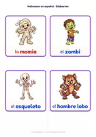 Vorschau - Bildkarten - Halloween Spanisch: 50 Bildkarten Figuren (el/la) - Seite 2