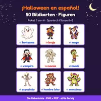 Vorschau - Bildkarten - Halloween Spanisch: 50 Bildkarten Figuren (el/la) - Deckblatt