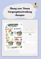 Vorschau - Arbeitsblätter - Übung zum Thema Vorgangsbeschreibung Rezepte (Gemüsesuppe) - Deckblatt