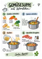 Vorschau - Arbeitsblätter - Übung zum Thema Vorgangsbeschreibung Rezepte (Gemüsesuppe) - Seite 1