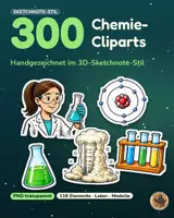 Vorschau - selbst erstellte Cliparts/Grafiken - 300 Chemie-Cliparts im Sketchnote-Stil (PNG) - Deckblatt
