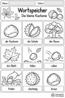 Vorschau - Mal- und Bastelvorlagen - Die kleine Kastanie 🍂 Herbstliche Lesegeschichte mit Wortschatz, Leseverständnis und differenziertem Schreiben für Klasse 2 und 3 - Seite 3
