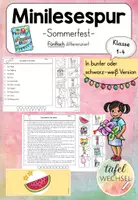 Vorschau - Arbeitsblätter - Minilesespur: Sommerfest (Kl.1-4) - Deckblatt