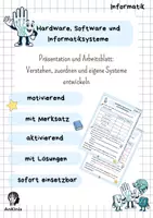 Vorschau - Arbeitsblätter - Hardware, Software, Informatiksystem | Verstehen, zuordnen und eigene Systeme entwickeln | mit Präsentation - Deckblatt