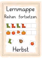 Vorschau - Arbeitsblätter - Lernmappe Reihen fortsetzen Herbst - Deckblatt