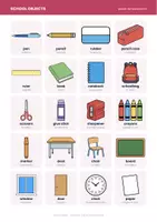 anteprima - Esercizi - 🌍 School objects: 20 flashcard di inglese primaria - Pagina 3