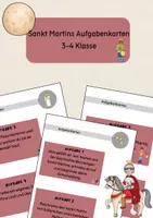 Vorschau - Arbeitsblätter - Sankt Martins Aufgabenkarten 3 - 4 Klasse - Deckblatt