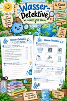 Vorschau - Arbeitsblätter - Sommerschule Tag 3 | Wasser entdecken, forschen & rechnen | 4. Klasse | Deutsch, Mathematik & Sachunterricht - Seite 3