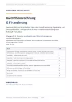 Vorschau - Stundenentwürfe - Investitionsrechnung & Finanzierung Kl. 12 - Seite 1