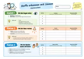 Vorschau - Arbeitsblätter - Stoffeigenschaften entdecken – Stoffe erkennen & untersuchen - Deckblatt