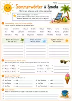 Vorschau - Arbeitsblätter - Sommerwörter & Sprache | Wortarten, Nomen, Verben & Adjektive - Seite 1