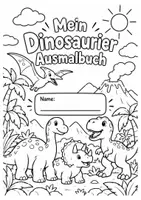 Vorschau - Mal- und Bastelvorlagen - Dinosaurier Ausmalbilder – 20 Dino-Malvorlagen für Kinder | Ausmalbuch PDF | Bold & Easy - Seite 1