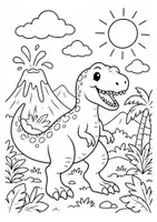 Vorschau - Mal- und Bastelvorlagen - Dinosaurier Ausmalbilder – 20 Dino-Malvorlagen für Kinder | Ausmalbuch PDF | Bold & Easy - Seite 2