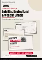 Vorschau - Präsentationen/Tafelbilder - Geteiltes Deutschland und der Weg zur Einheit 1945–1990 – Foliensatz Geschichte Klasse 9 (PPTX + PDF, 416 Folien) | Geschichtsträchtig - Deckblatt