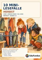 Vorschau - Arbeitsblätter - 10 Mini-Lesefälle Herbst | Klasse 2–4 - Deckblatt